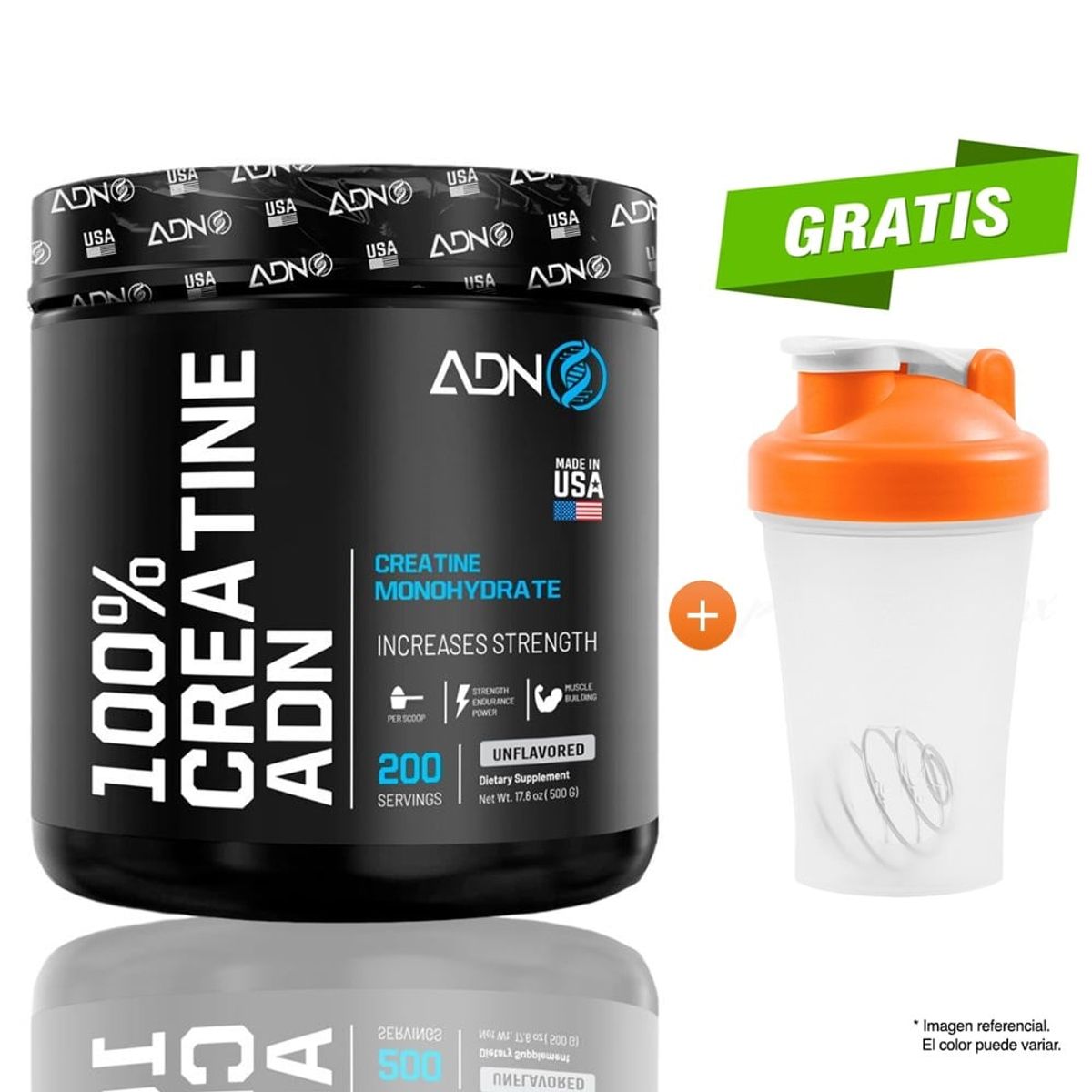 ADN - CREATINE Creatina Monohidratada ADN NUTRITION 500 gramos