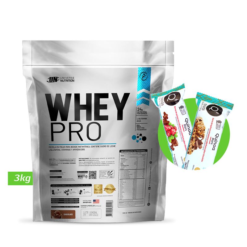 UNIVERSE NUTRITION - WHEY PRO 3KG PROTEÍNA UN CHOCOLATE + REGALOS