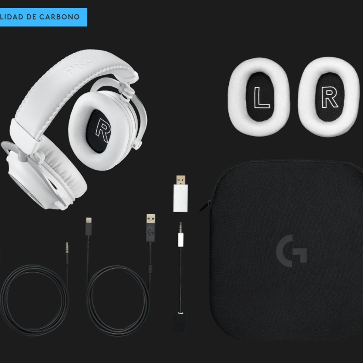 LOGITECH - LOGITECH PRO X2 LIGHTSPEED WHITE  (GRAPHENE DRIVER) AURICULAR GAMER