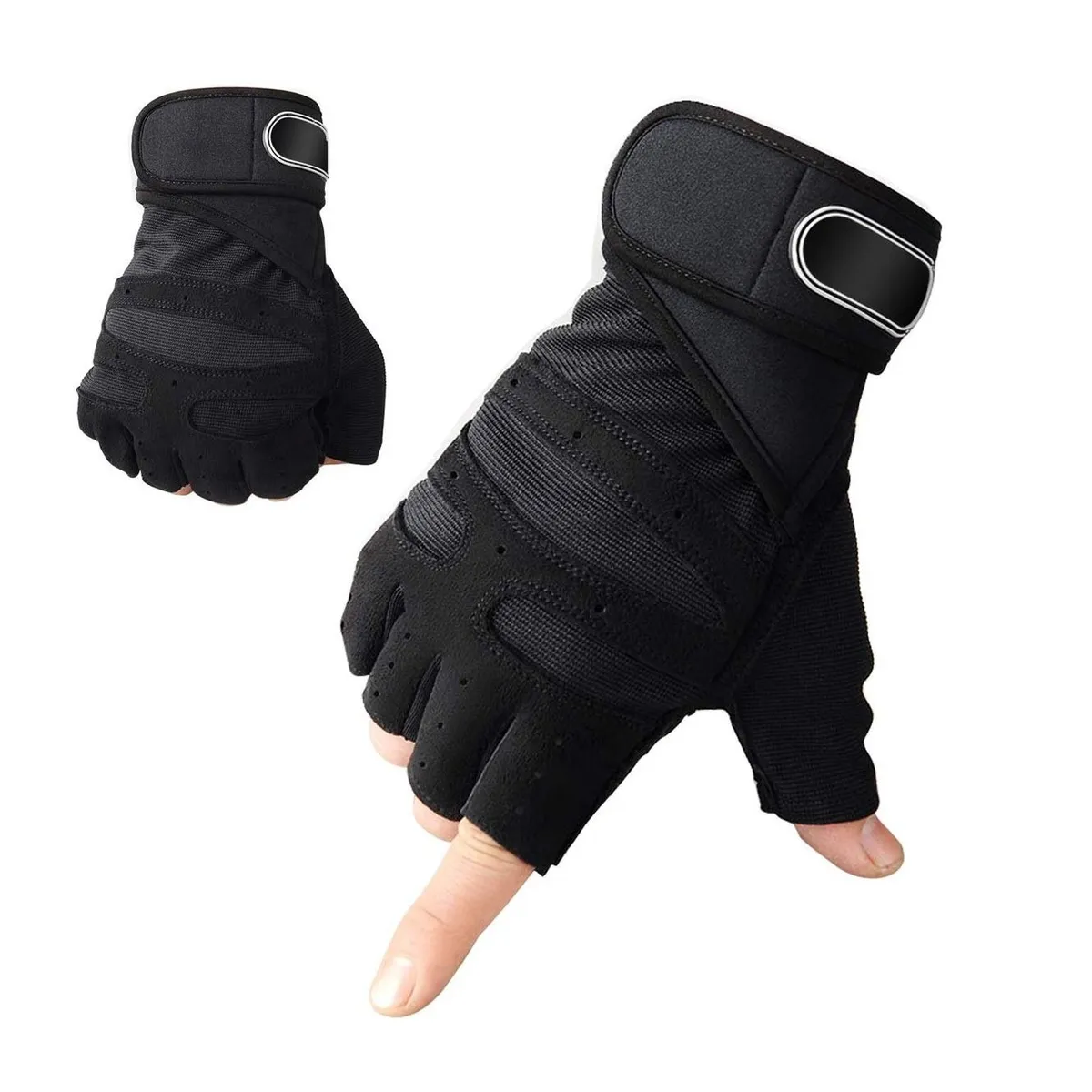 ALPHA GYM - Guantes deportivos gimnasio con muñequeras de refuerzo
