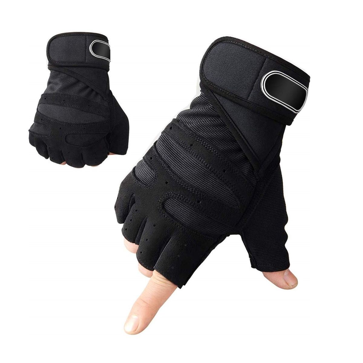 ALPHA GYM - Guantes deportivos gimnasio con muñequeras de refuerzo