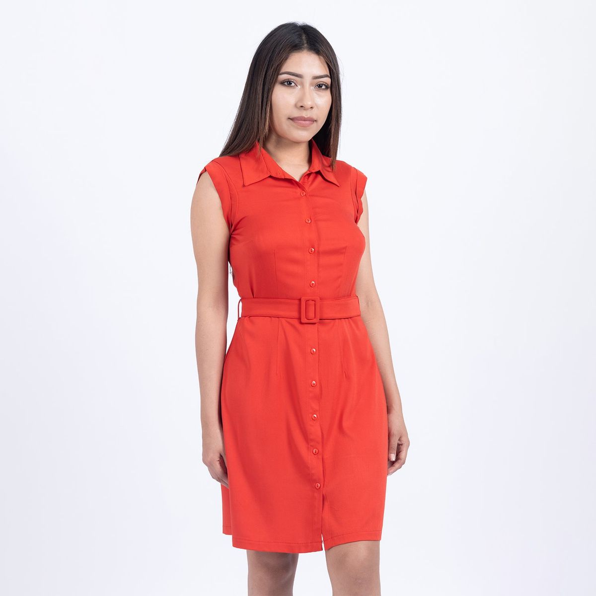MOCALY - Vestido Casual de Mujer en Chalis Licrado