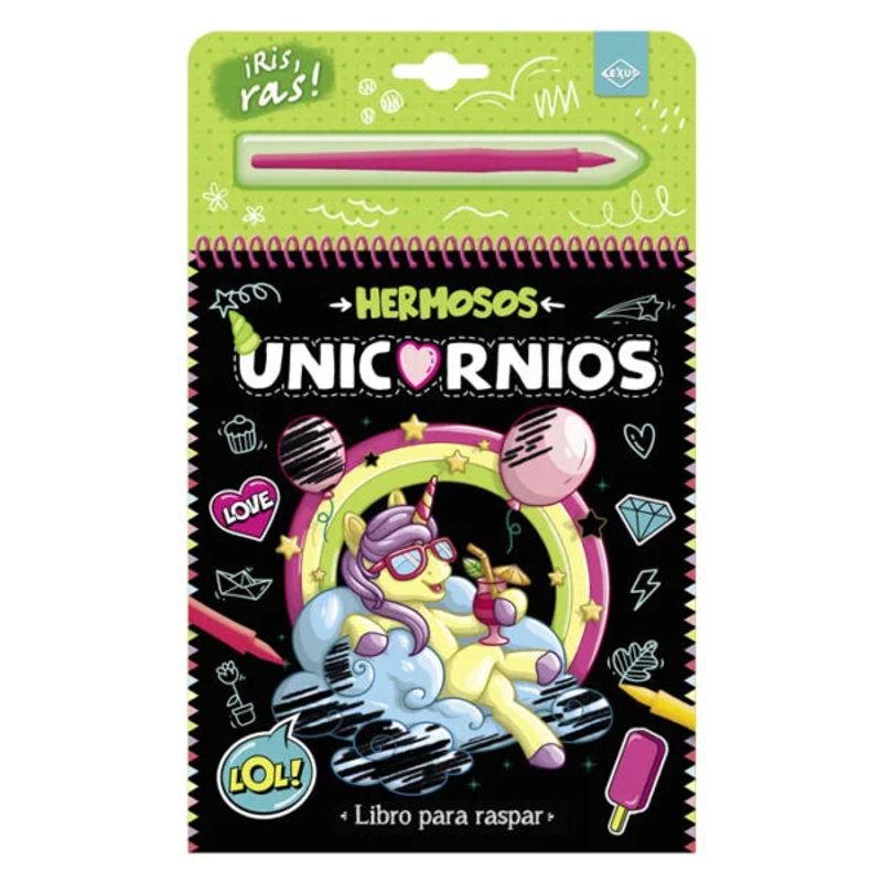 GENERICO - Unicornios  Libro para Raspar Modelo 2