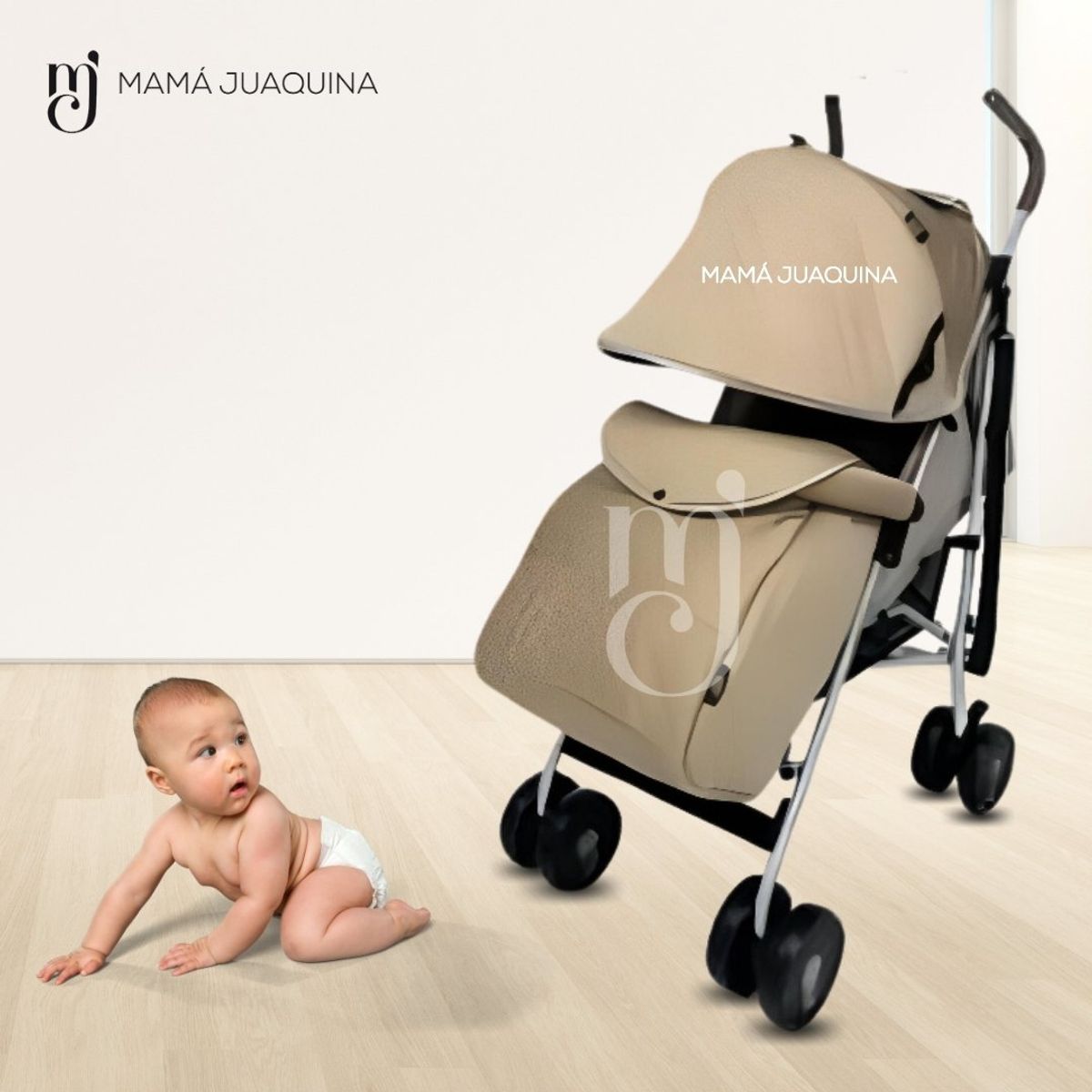 BABY - Coche Bastón de Lujo «ADOU» Beige