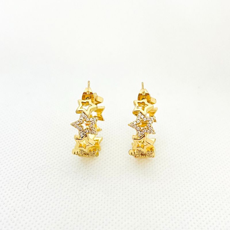 GENERICO - Argollas Acero Estrellas 2.5 cm Diámetro