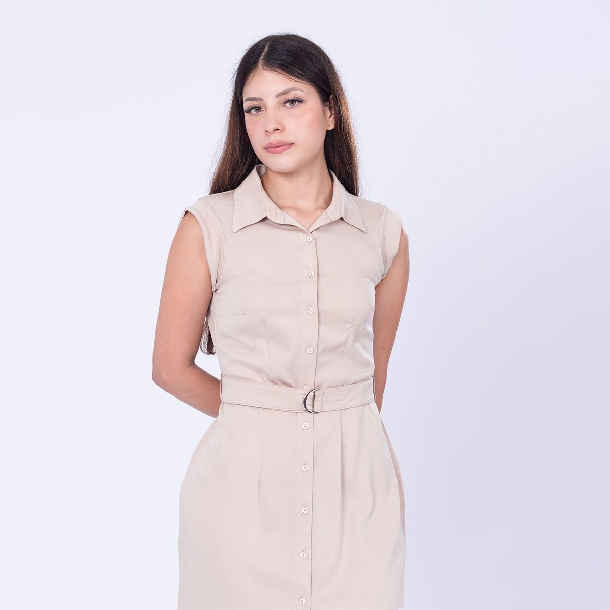 MOCALY - Vestido Casual de Mujer en Chalis Licrado