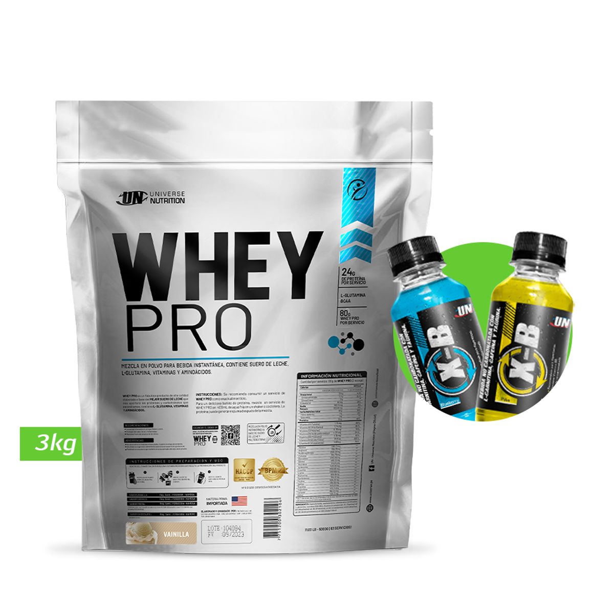 UNIVERSE NUTRITION - WHEY PRO 3KG PROTEÍNA UN VAINILLA + REGALOS
