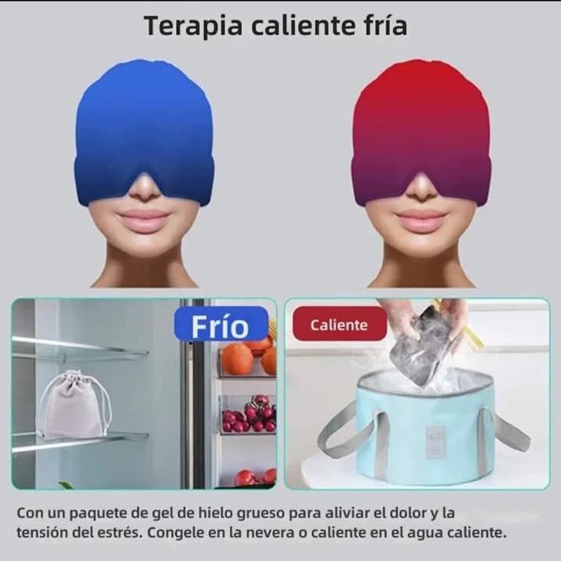 OEM - GORRO GEL ALIVIA MIGRAÑA DOLOR DE CABEZA UNISEX