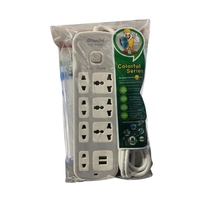 GENERICO - Extensión De Corriente 7 Puertas+ Usb-3 Metros