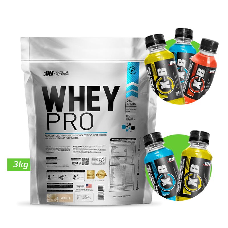 UNIVERSE NUTRITION - WHEY PRO 3KG PROTEÍNA UN VAINILLA + REGALOS