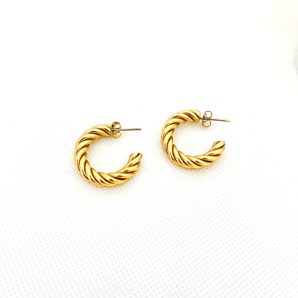 GENERICO - Argollas Acero Trenzada 2.5 cm Diámetro