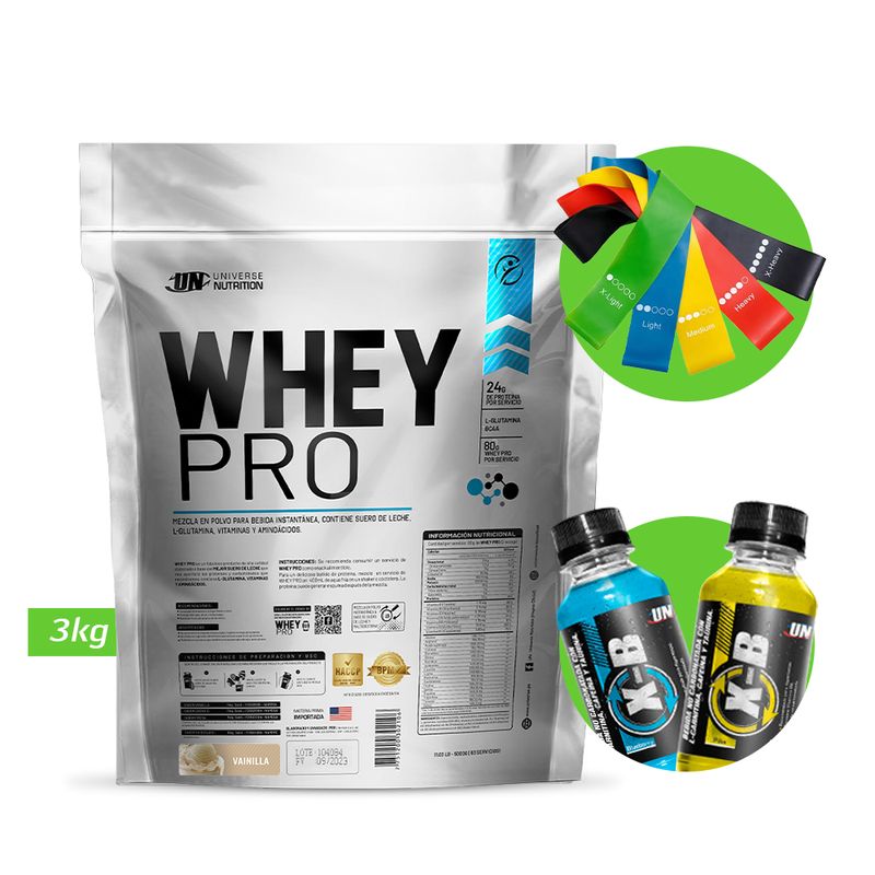UNIVERSE NUTRITION - WHEY PRO 3KG PROTEÍNA UN VAINILLA + REGALOS