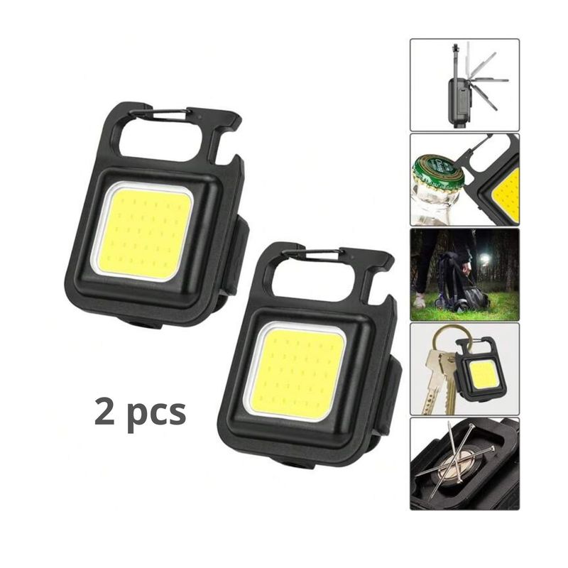 OEM - Pack 2 Mini Linterna Tipo Llavero  Led  Multifuncional