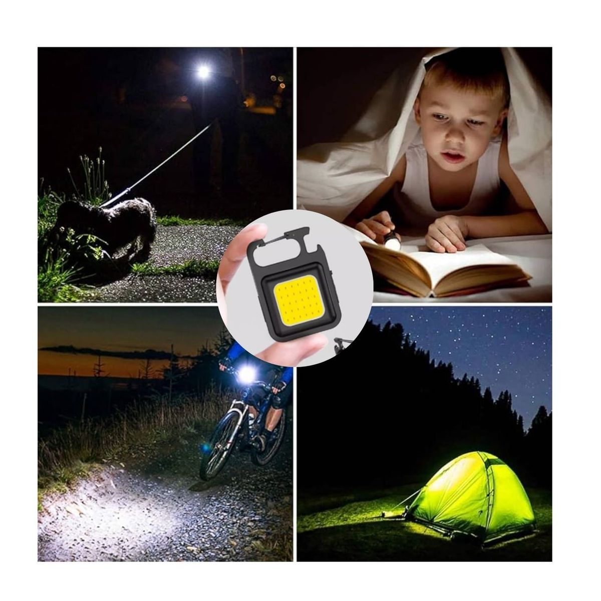 OEM - Mini Linterna Luz Led Recargable Tipo Llavero x2 Unidades