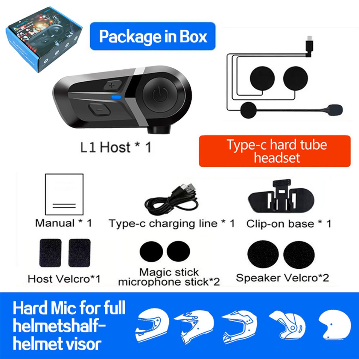 GENERICO - BLUETOOTH PARA CASCO DE MOTO BT53