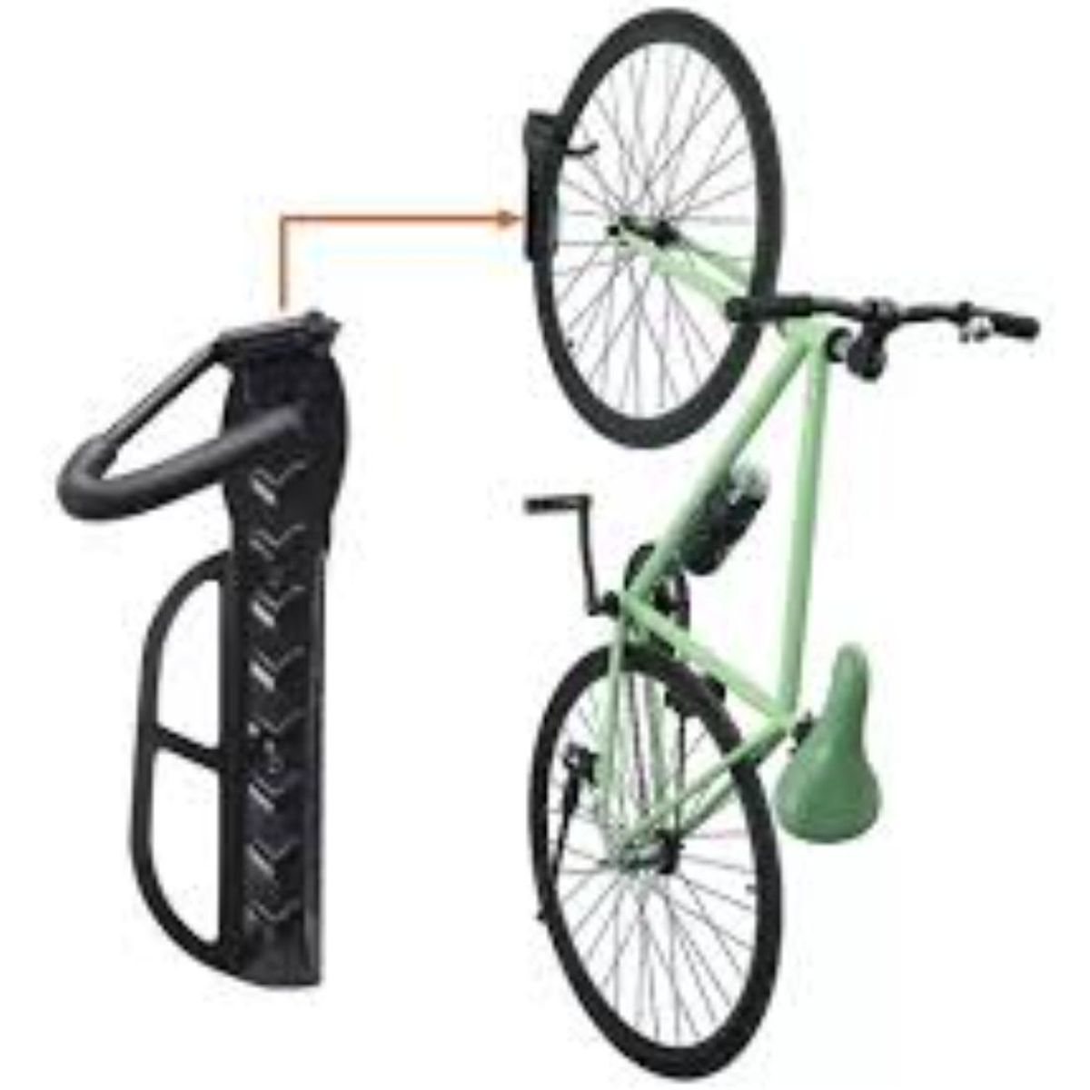 GENERICO - PAR DE RACK DE METAL PARA PARED PARA BICICLETA