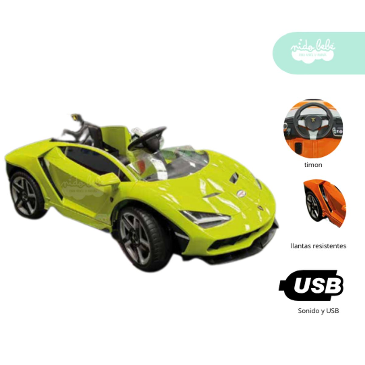 GENERICO - Carrito a Batería para niño lambo centenario amarillo