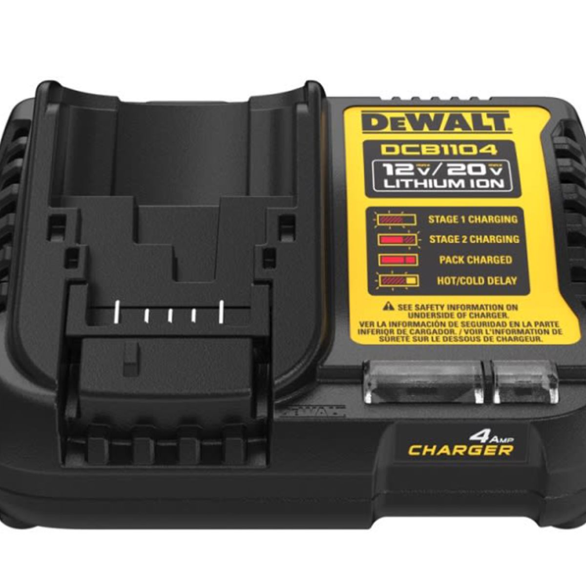 DEWALT - Cargador de Batería Ion de Litio 12V  20V Dewalt DCB1104-B2