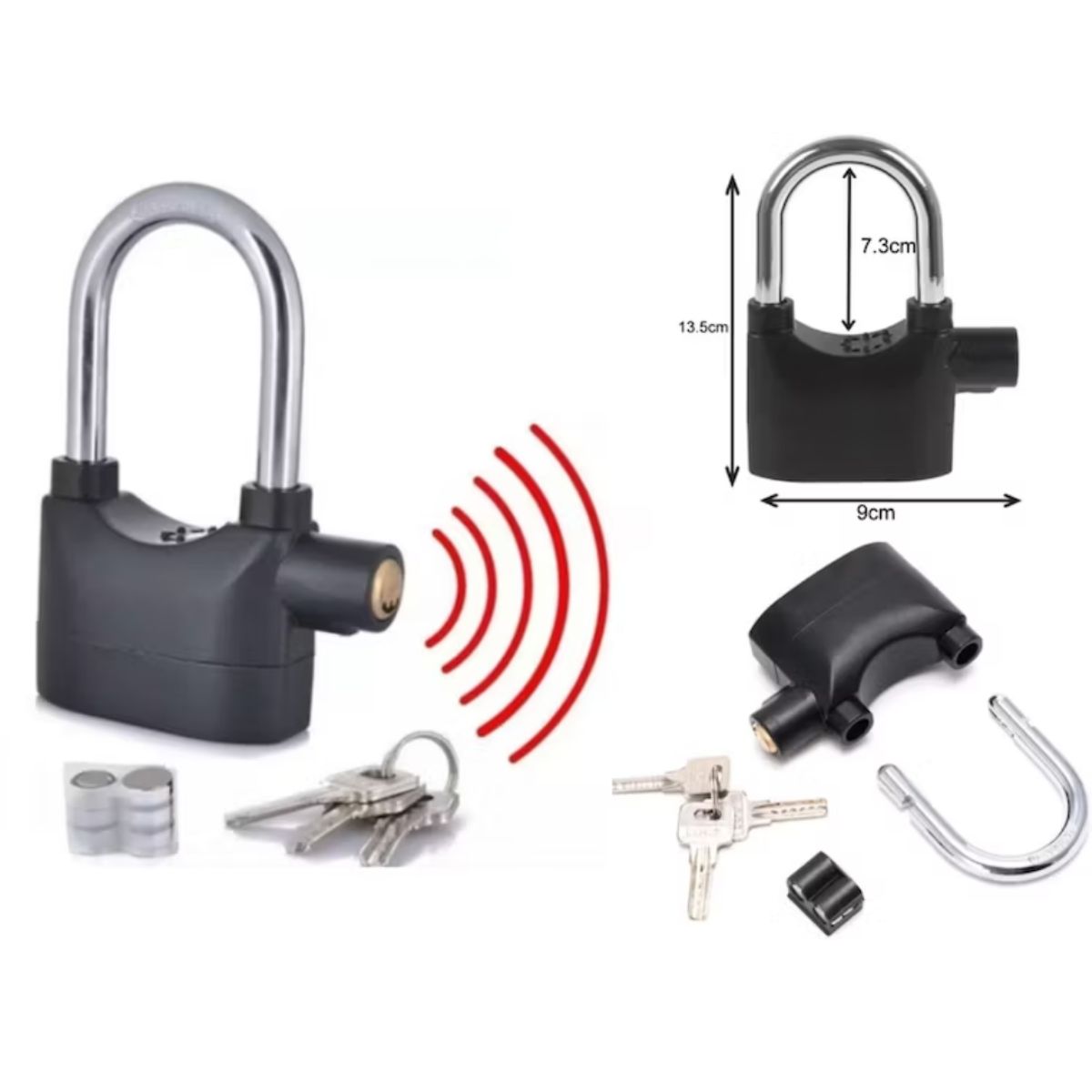 OEM - Candado con Alarma 110decibeles 110db