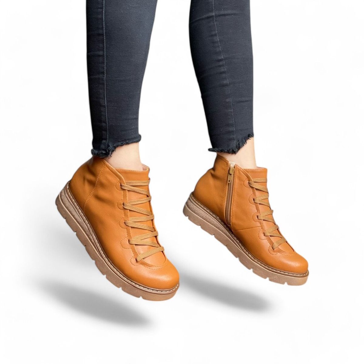 GENERICO - 2086L-48 Botin Mujer Alessandra Ferri Color Camel.-