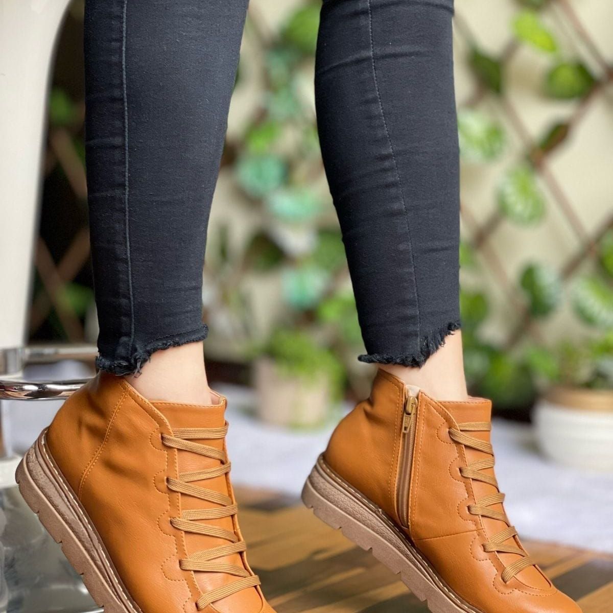 GENERICO - 2086L-48 Botin Mujer Alessandra Ferri Color Camel.-