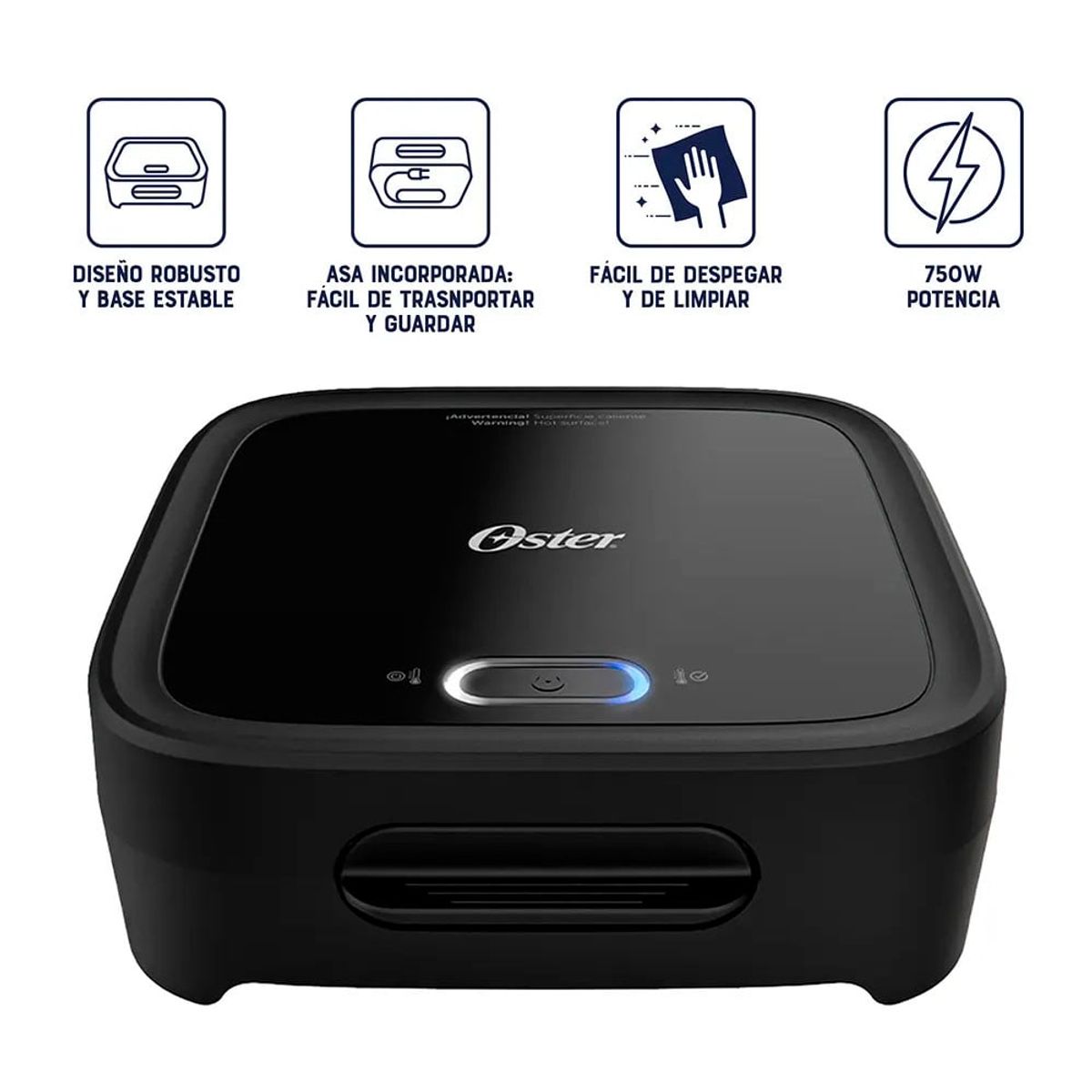 OSTER - Sandwichera Oster Platos Hondos  CKSTSM400 Negro