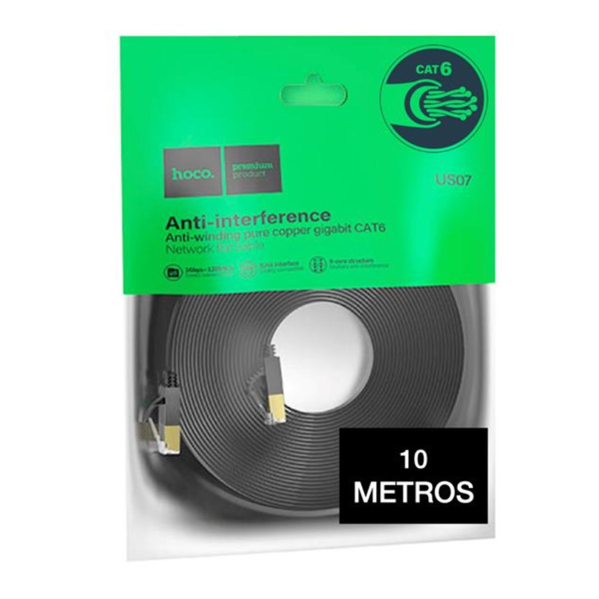 HOCO - Cable De Red Internet Cat 6e Hoco US07 Ethernet RJ45 10 Metros
