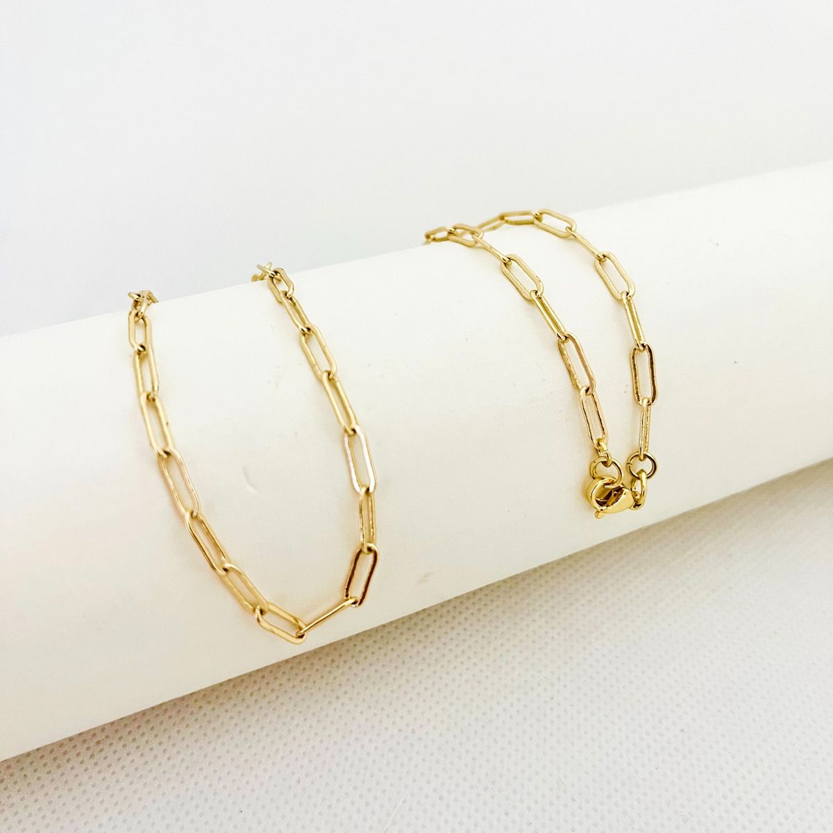 GENERICO - Collar de Acero Eslabon Calado 44 cm