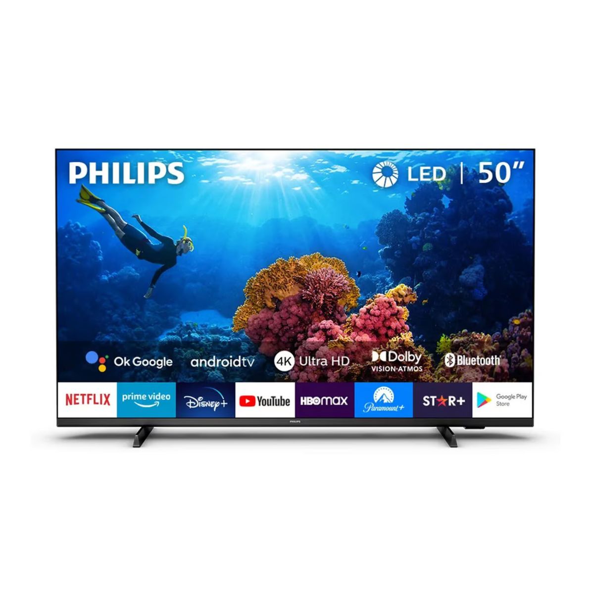 PHILIPS - TELEVISOR PHILIPS 50 SMART TV ANDROID UHD 4K 50PUD7406