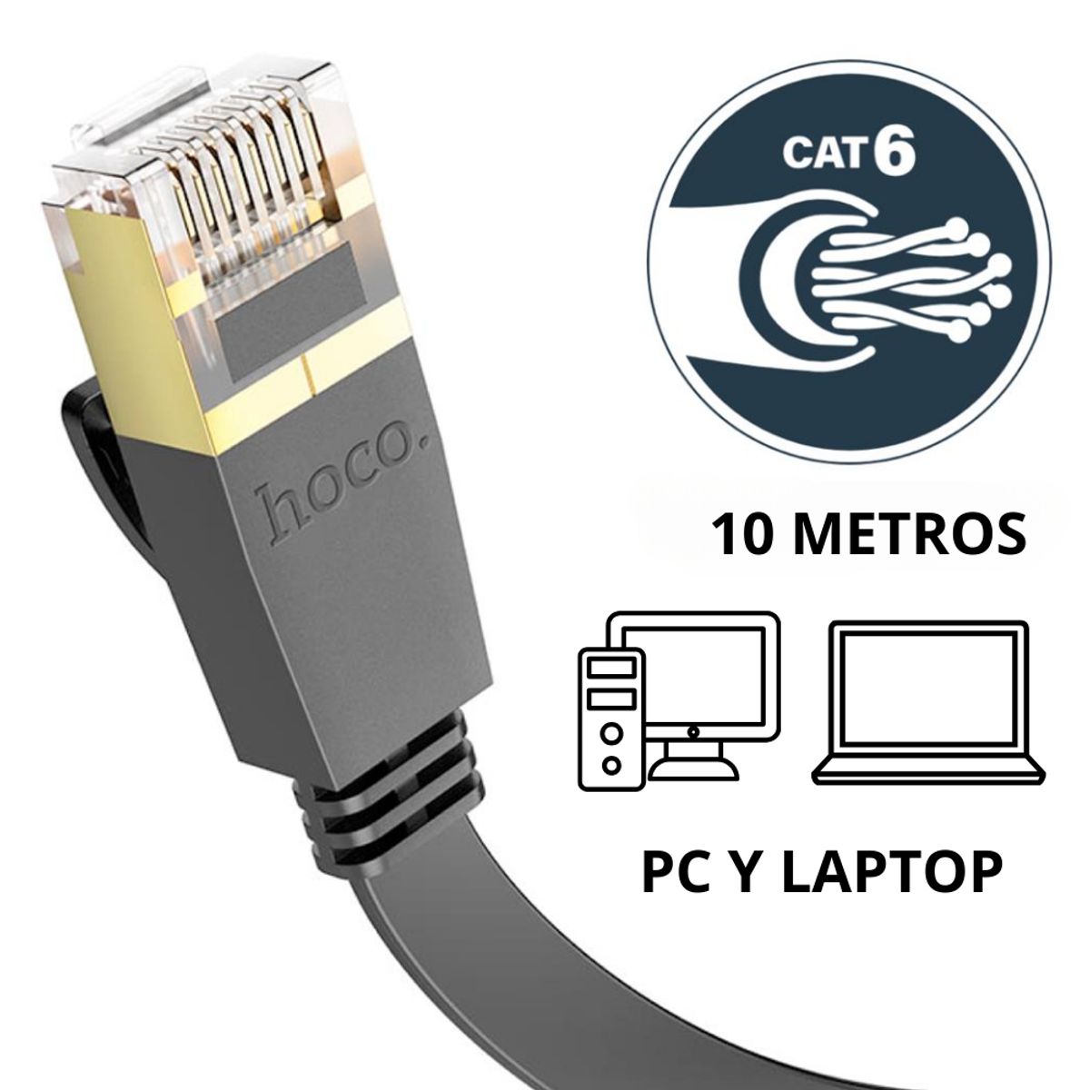HOCO - Cable De Red Internet Cat 6e Hoco US07 Ethernet RJ45 10 Metros