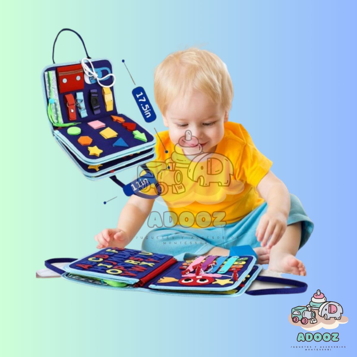 GENERICO - Tablero Sensorial Montessori para Niños de 2 a 4 Años