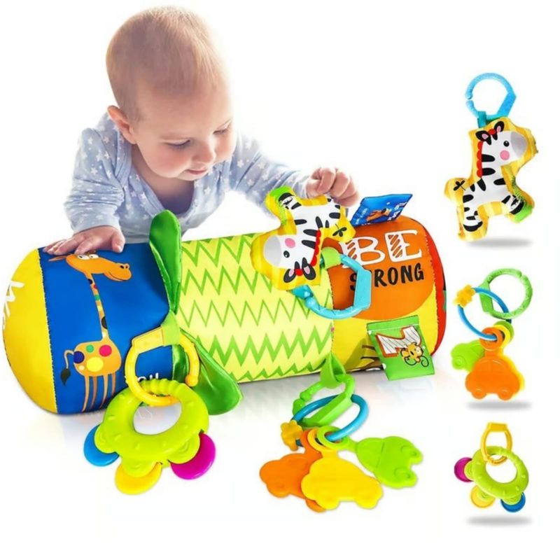 GENERICO - Almohada de Rodillo para Estimulación de Gateo del bebe VERD