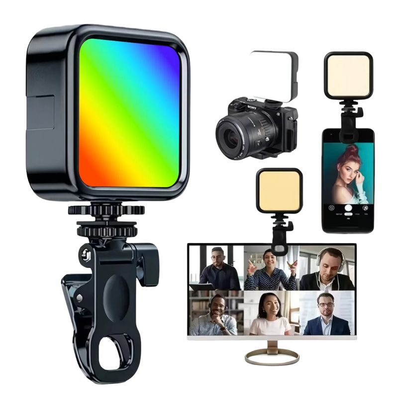 SEISA - Luz Led Selfie Para Celular Mini luz LED Recargable RGB Con Soporte