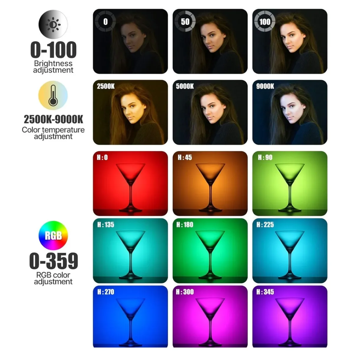 SEISA - Luz Led Selfie Para Celular Mini luz LED Recargable RGB Con Soporte