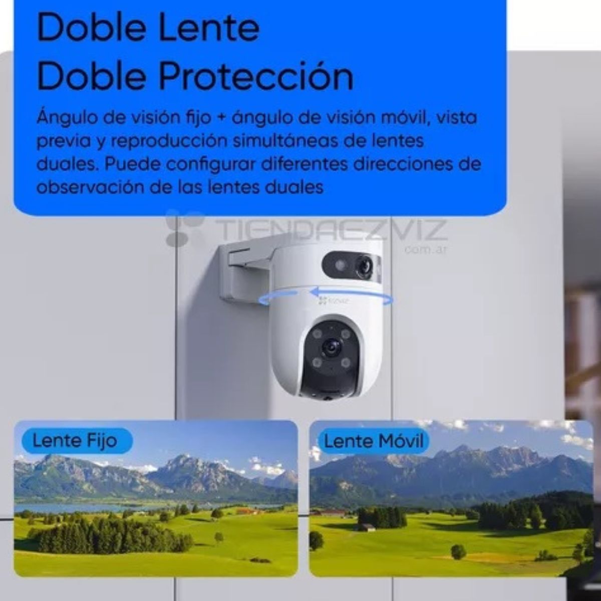 EZVIZ - CAMARA WIFI H9C 5MP + 5MP 3K AUDIO BIDIRECCIONAL GIRO 360º LENTE DUAL