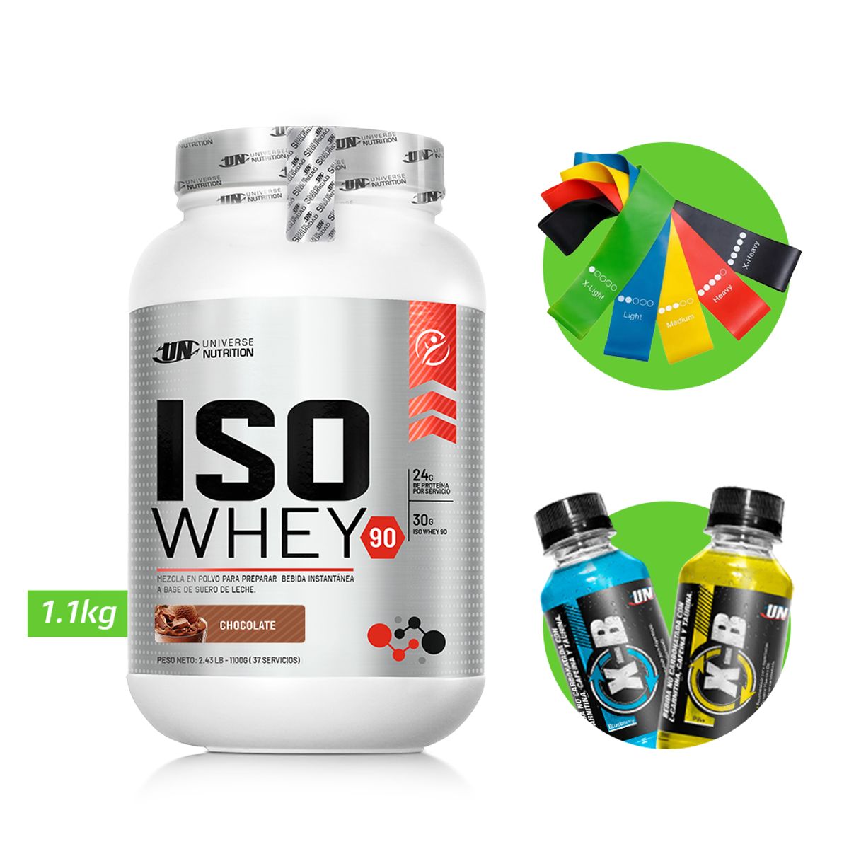 UNIVERSE NUTRITION - ISO WHEY 1,1 KG PROTEINA UN CHOCOLATE + REGALOS