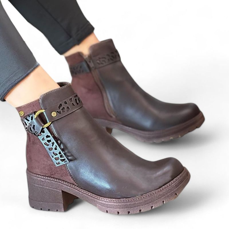 GENERICO - Bota Mujer Yomar Huellas Taco 3 2035L-58 Color Marron