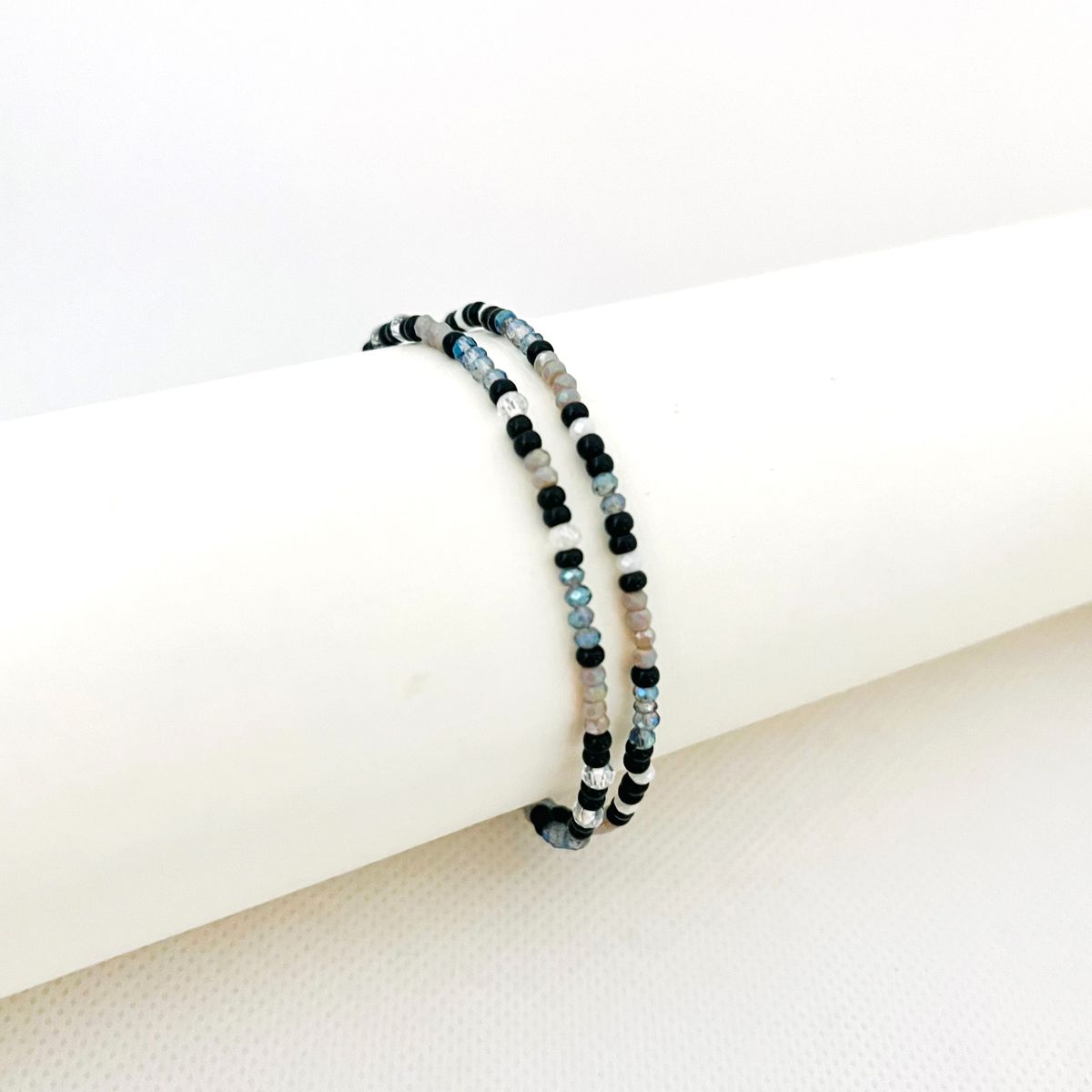 GENERICO - Pulsera de Muranos, Mostacillas y Acero Largo 20 cm