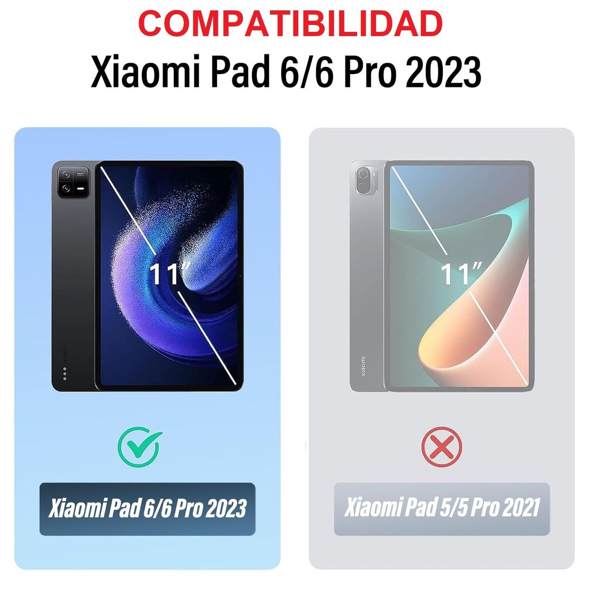 GENERICO - Funda Giratoria 360° + Mica de Vidrio para Xiaomi Pad 6 11.0 2023