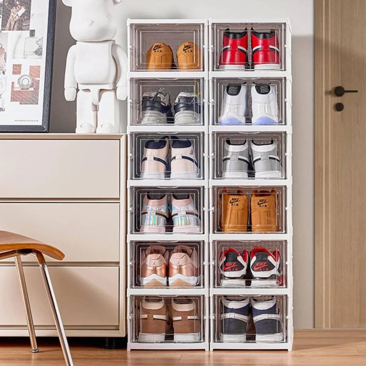 GENERICO - Organizador de Zapatos Zapatera Plegable Acrílica de 6 Pisos