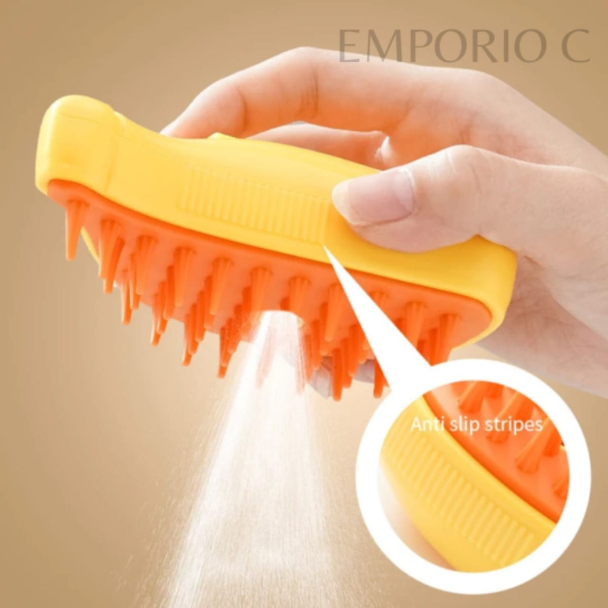 OEM - Cepillo de Vapor para Gatos y Perros Quita Pelos - Amarillo