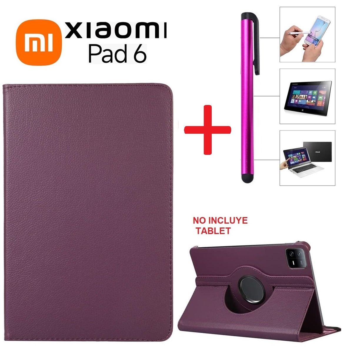 GENERICO - Funda Giratoria 360° + Lapiz Optico para Xiaomi Pad 6 11.0 2023 Case