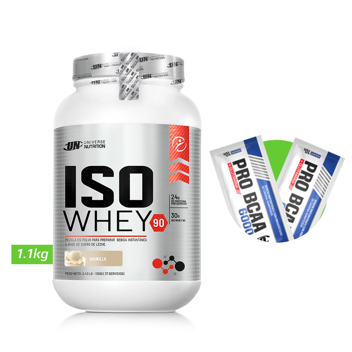 UNIVERSE NUTRITION - ISO WHEY 1,1 KG PROTEINA UN VAINILLA + REGALOS