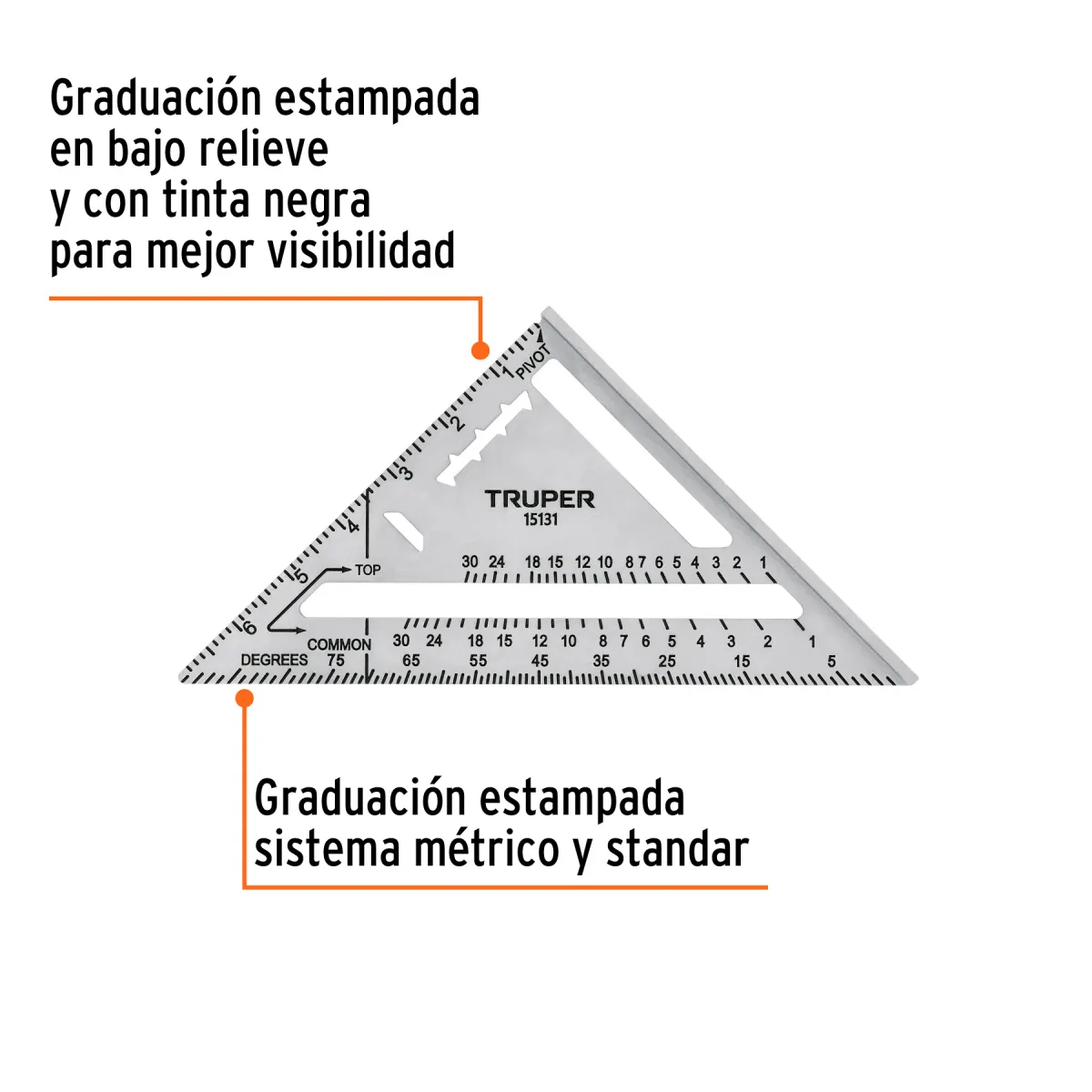 TRUPER - Escuadra 7" de Aluminio para Drywall Muros de Yeso, Truper 15131