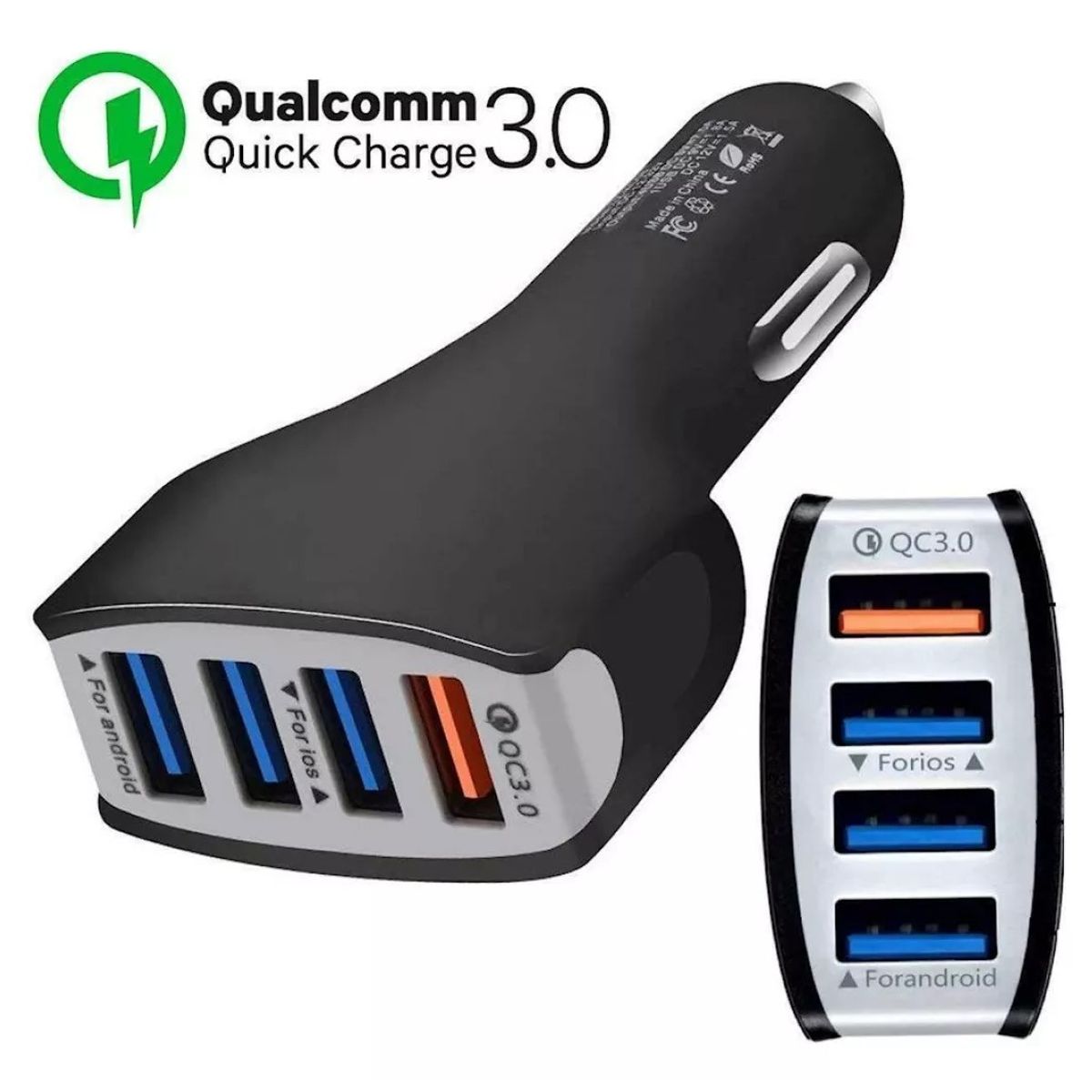 GENERICO - Cargador De Celular Para Auto Carga Rapida 4 Entradas