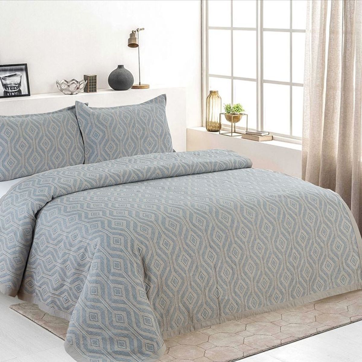 CASATEX - Cubrecama + Fundas de Almohada 2 Plazas - 100% Algodón