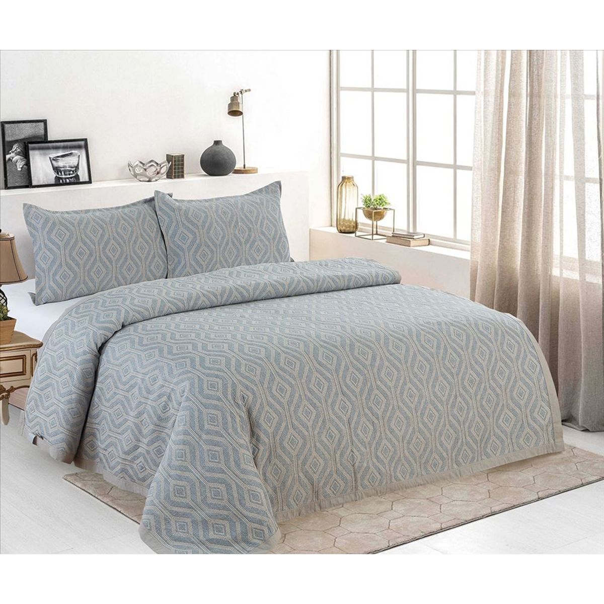 CASATEX - Cubrecama + Fundas de Almohada 2 Plazas - 100% Algodón