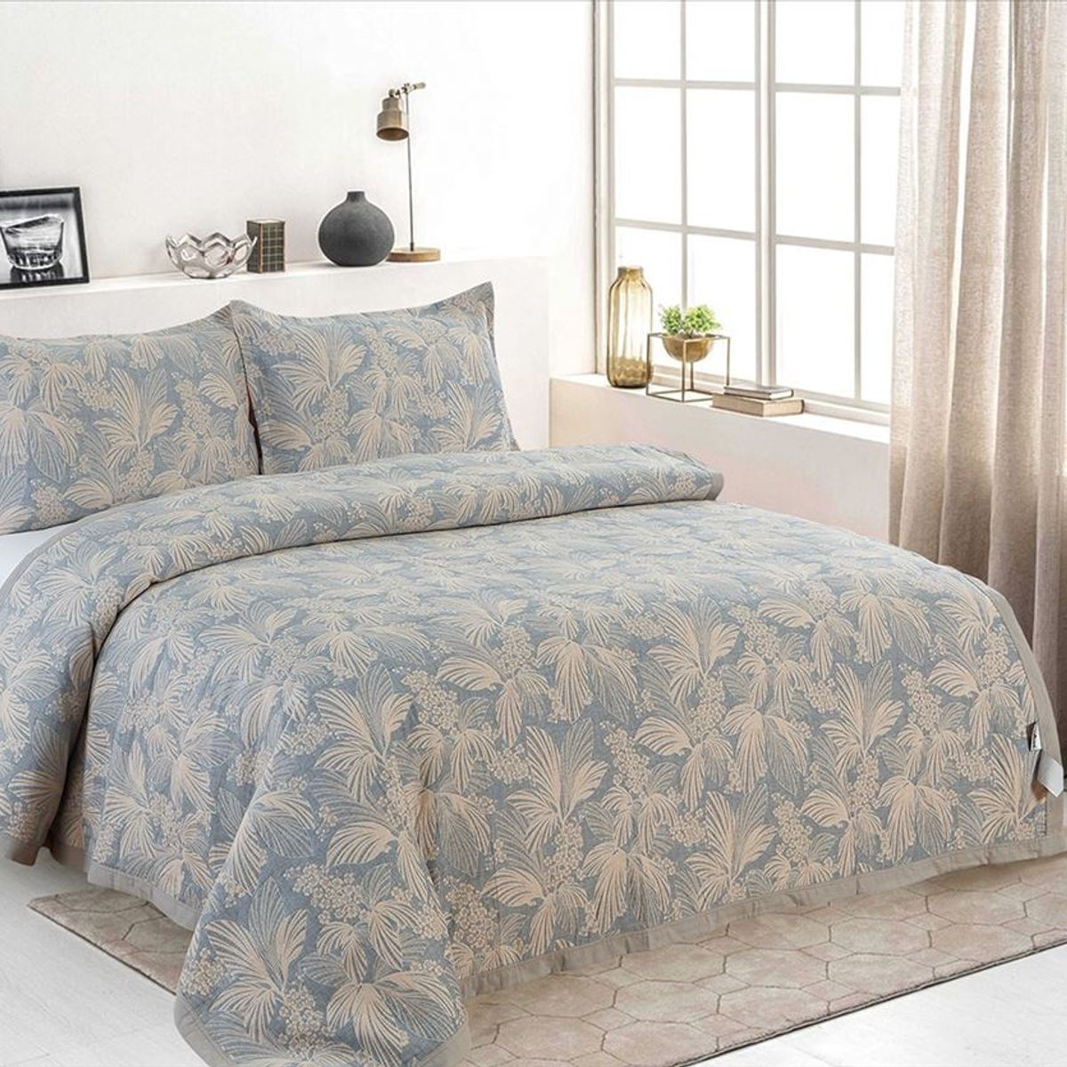 CASATEX - Cubrecama + Fundas de Almohada 2 Plazas - 100% Algodón