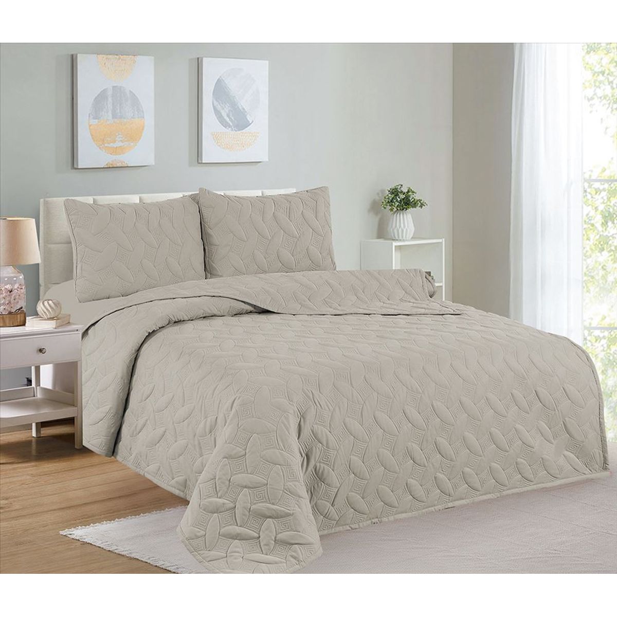 CASATEX - Cubrecama + Juego de sabanas 2 plazas 100% Algodón - 5 Piezas