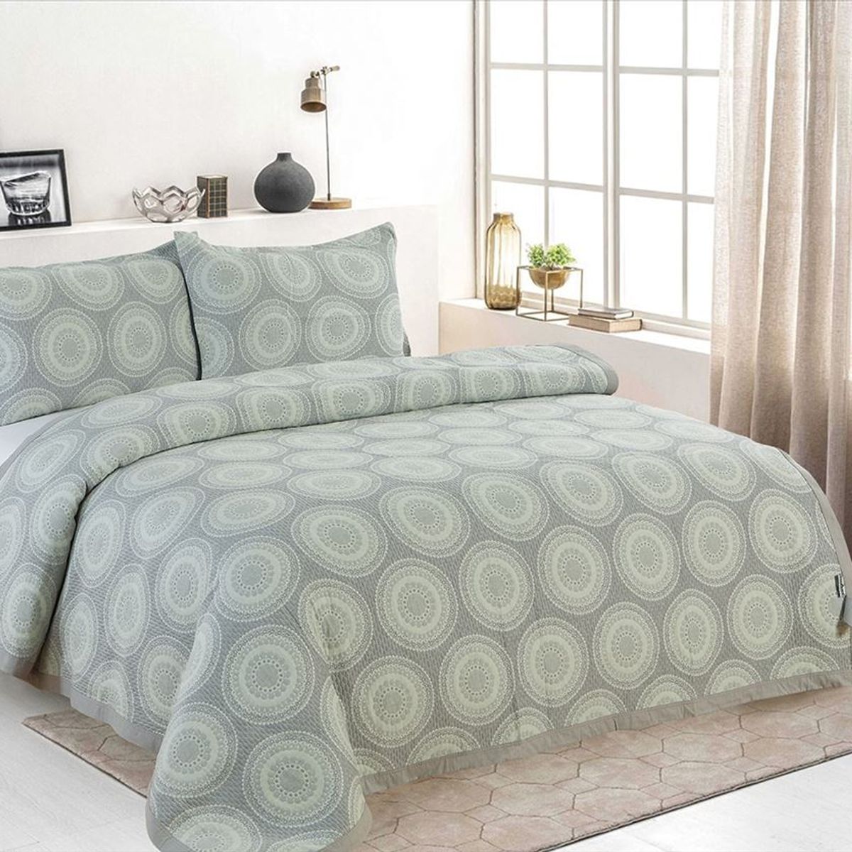 CASATEX - Cubrecama + Fundas de Almohada 2 Plazas - 100% Algodón